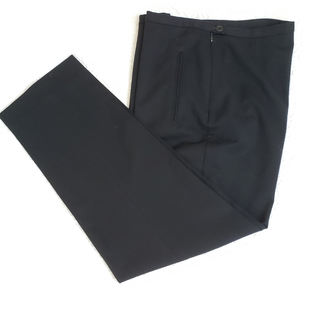 Bernard Zins Paris Vintage Black Lightweight Wool Slacks. Size 8